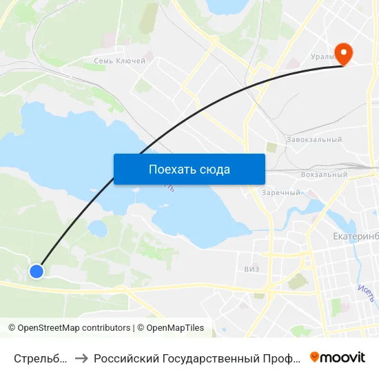 Стрельбище Динамо to Российский Государственный Профессионально-Педагогический Университет map