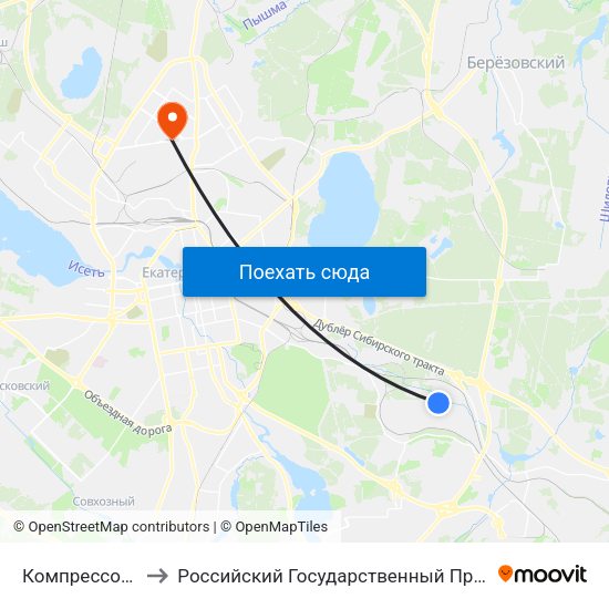 Компрессорный Микрорайон to Российский Государственный Профессионально-Педагогический Университет map