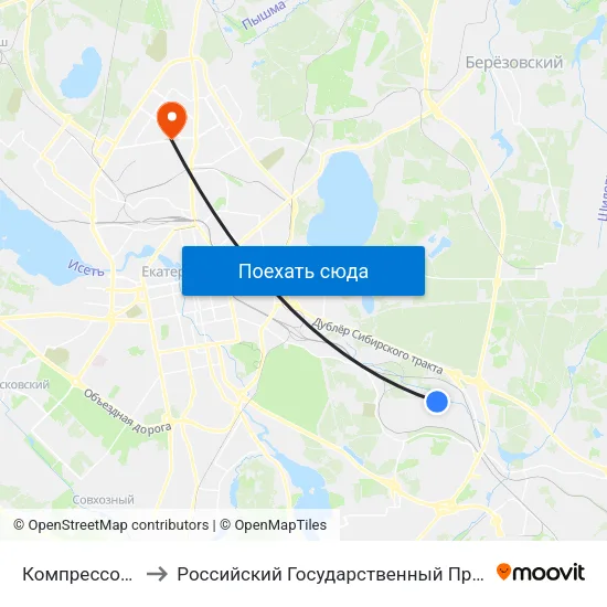 Компрессорный Микрорайон to Российский Государственный Профессионально-Педагогический Университет map
