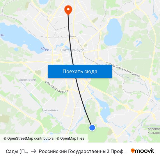 Сады (Пос. Рудный) to Российский Государственный Профессионально-Педагогический Университет map