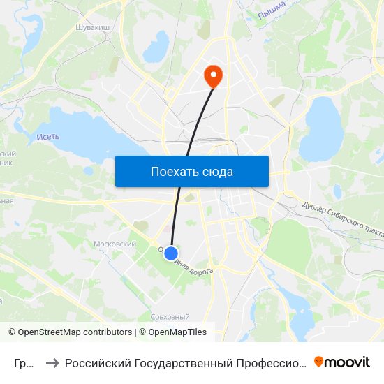 Громова to Российский Государственный Профессионально-Педагогический Университет map