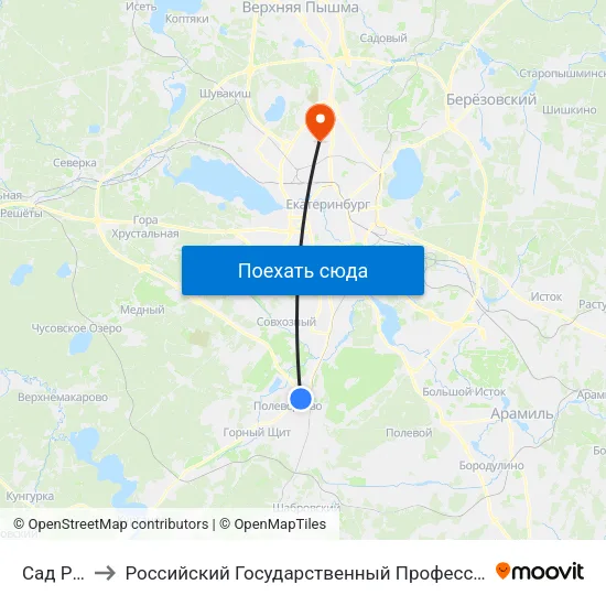 Сад Родничок to Российский Государственный Профессионально-Педагогический Университет map