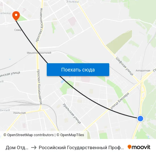 Дом Отдыха Шарташ to Российский Государственный Профессионально-Педагогический Университет map