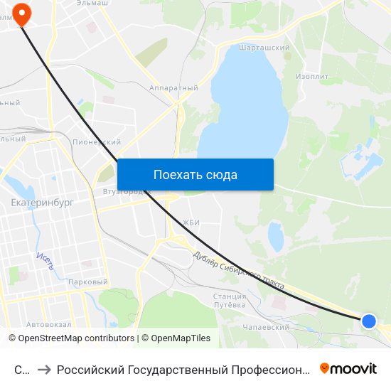 Союз to Российский Государственный Профессионально-Педагогический Университет map