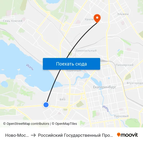 Ново-Московский Тракт to Российский Государственный Профессионально-Педагогический Университет map