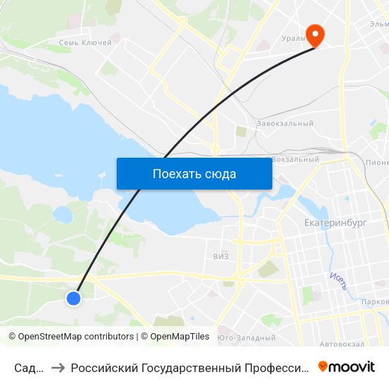 Сад Запад to Российский Государственный Профессионально-Педагогический Университет map
