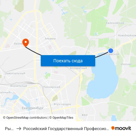 Рыбаков to Российский Государственный Профессионально-Педагогический Университет map
