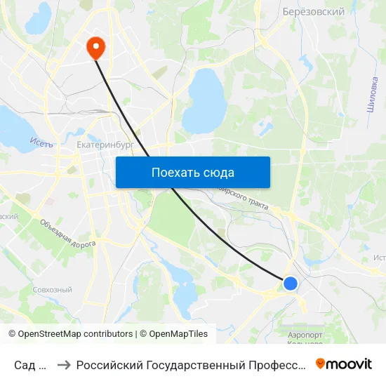 Сад Авиатор to Российский Государственный Профессионально-Педагогический Университет map