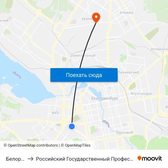 Белореченская to Российский Государственный Профессионально-Педагогический Университет map