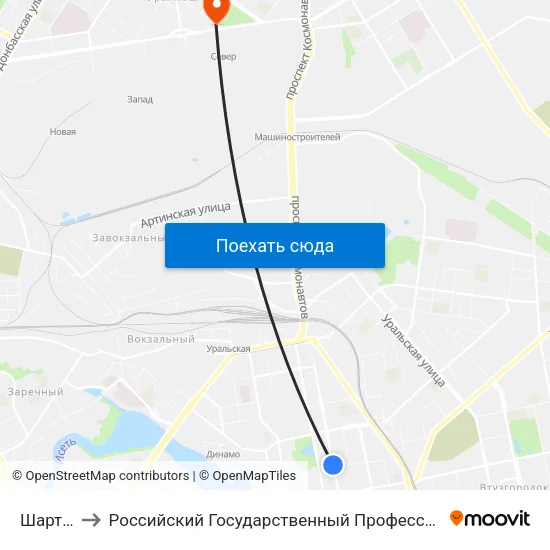 Шарташская to Российский Государственный Профессионально-Педагогический Университет map