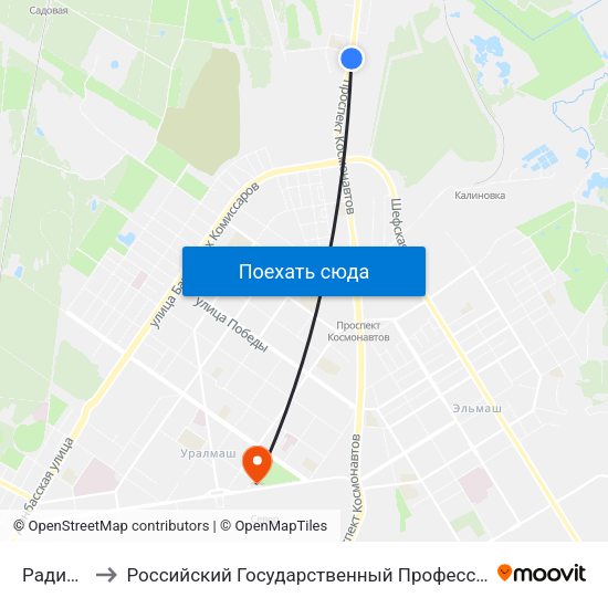 Радиостанция to Российский Государственный Профессионально-Педагогический Университет map