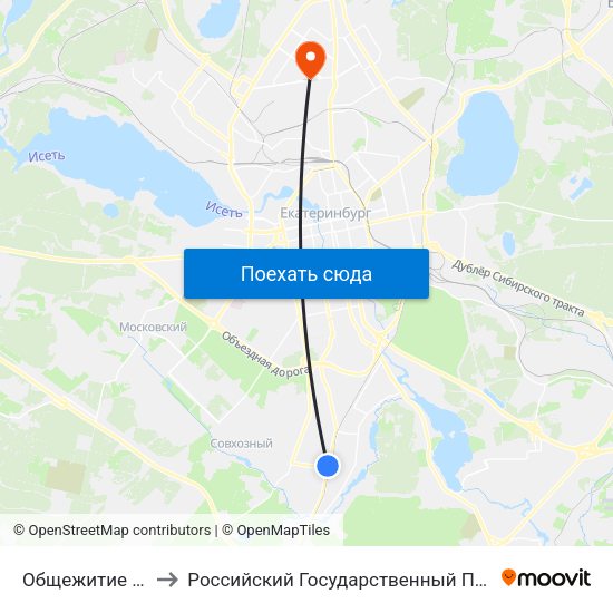 Общежитие (Ул. Селькоровская) to Российский Государственный Профессионально-Педагогический Университет map