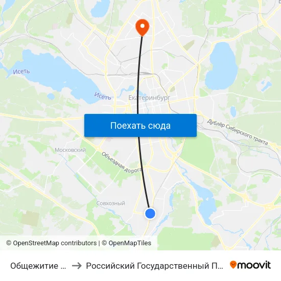 Общежитие (Ул. Селькоровская) to Российский Государственный Профессионально-Педагогический Университет map