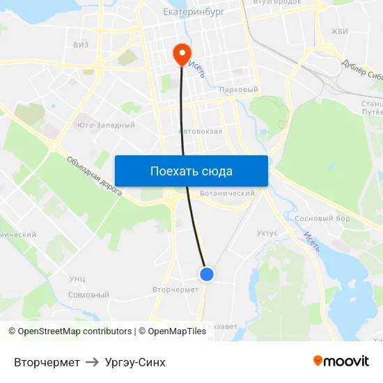 Вторчермет to Ургэу-Синх map