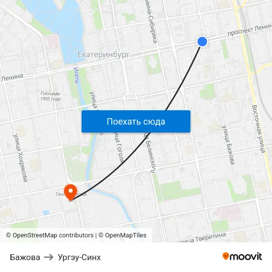 Бажова to Ургэу-Синх map