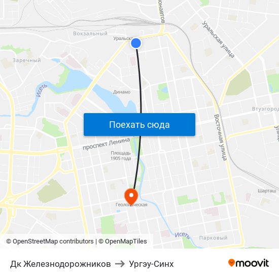 Дк Железнодорожников to Ургэу-Синх map