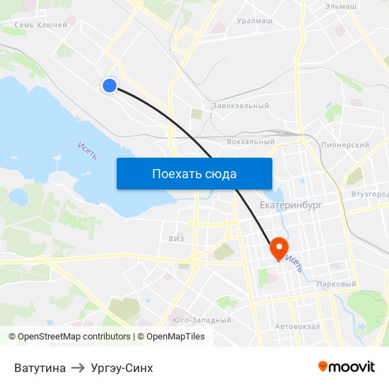 Ватутина to Ургэу-Синх map