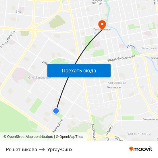 Решетникова to Ургэу-Синх map