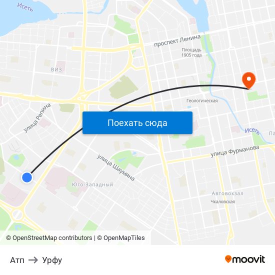 Атп to Урфу map