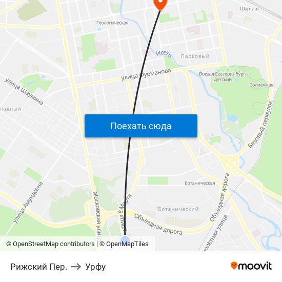 Рижский Пер. to Урфу map