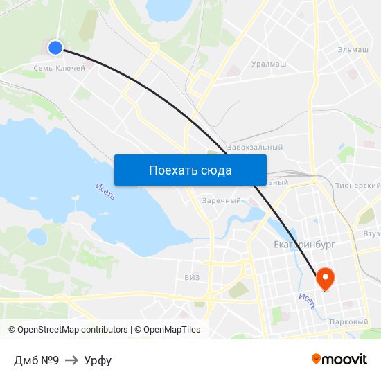 Дмб №9 to Урфу map