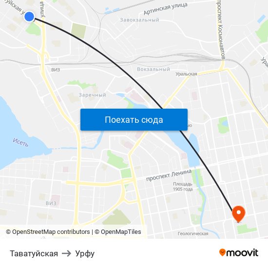 Таватуйская to Урфу map