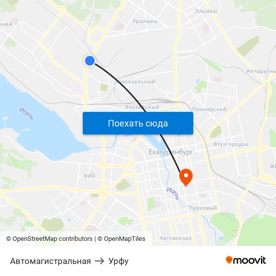 Автомагистральная to Урфу map