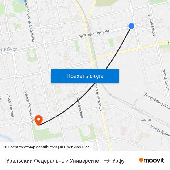 Уральский  Федеральный Университет to Урфу map