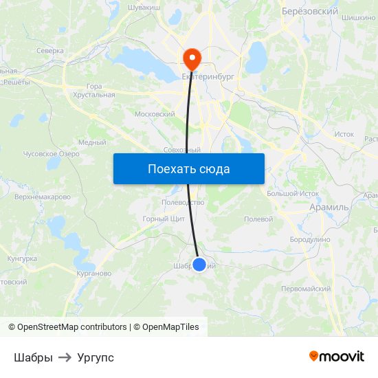 Шабры to Ургупс map