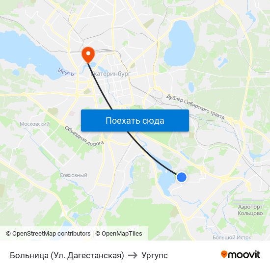 Больница (Ул. Дагестанская) to Ургупс map