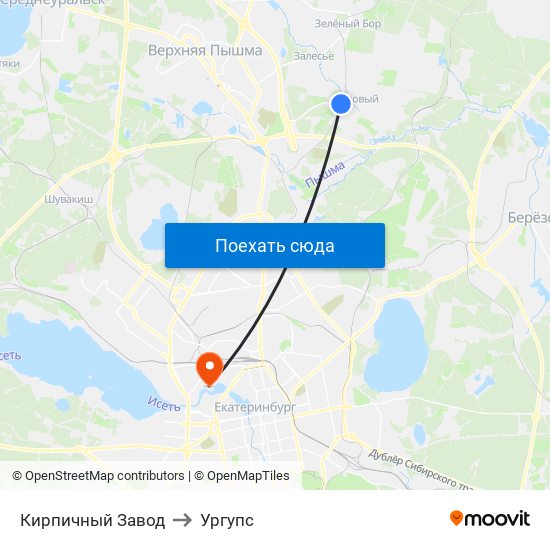 Кирпичный Завод to Ургупс map