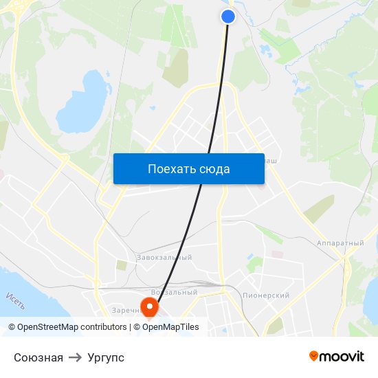 Союзная to Ургупс map