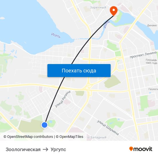 Зоологическая to Ургупс map