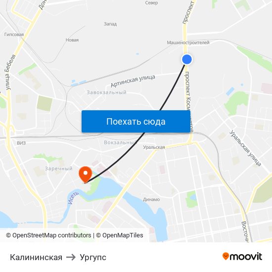 Калининская to Ургупс map