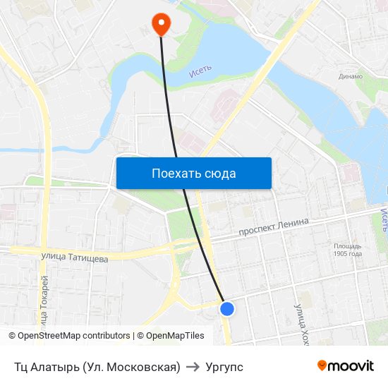 Тц Алатырь (Ул. Московская) to Ургупс map