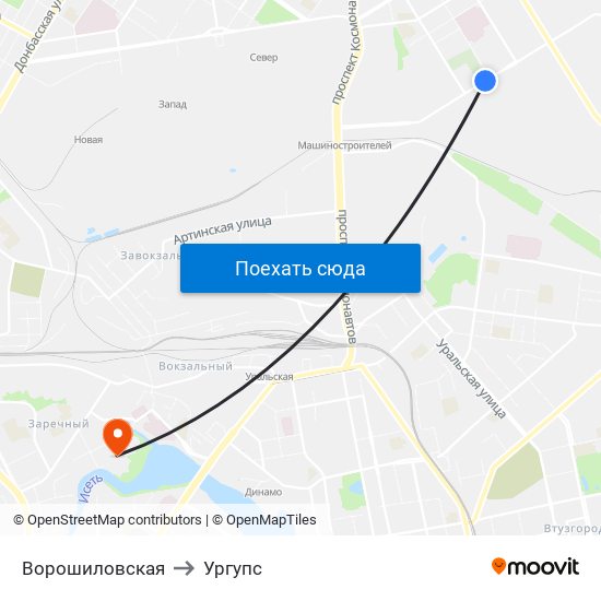 Ворошиловская to Ургупс map