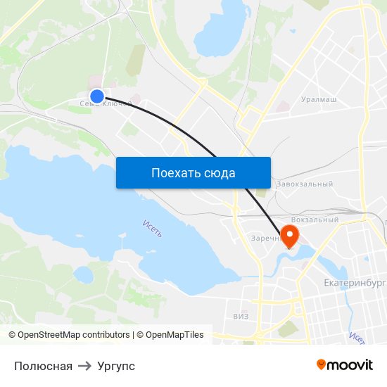 Полюсная to Ургупс map