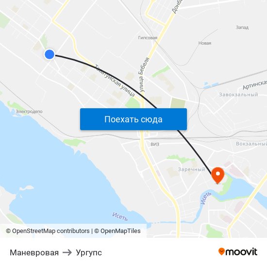 Маневровая to Ургупс map