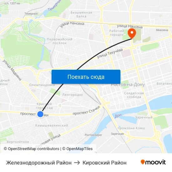 Железнодорожный Район to Кировский Район map