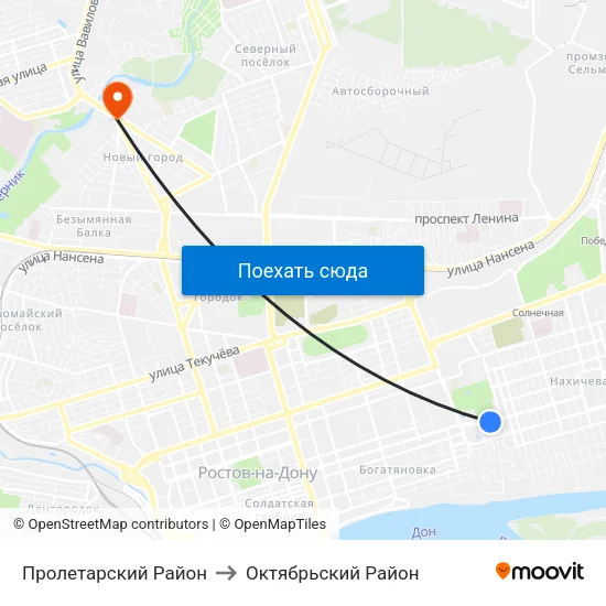Пролетарский Район to Октябрьский Район map