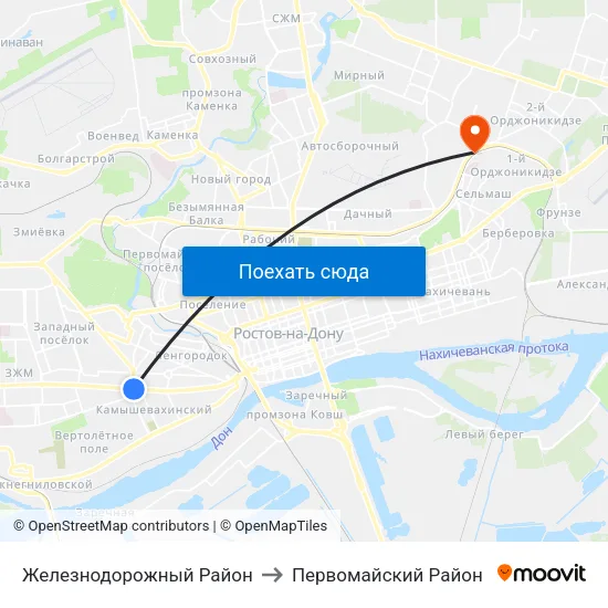 Железнодорожный Район to Первомайский Район map