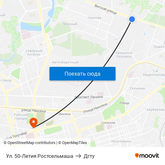 Ул. 50-Летия Ростсельмаша to Дгту map