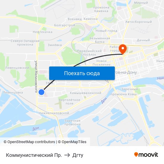 Коммунистический Пр. to Дгту map