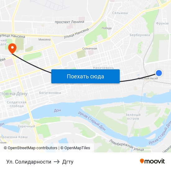 Ул. Солидарности to Дгту map