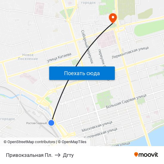 Привокзальная Пл. to Дгту map