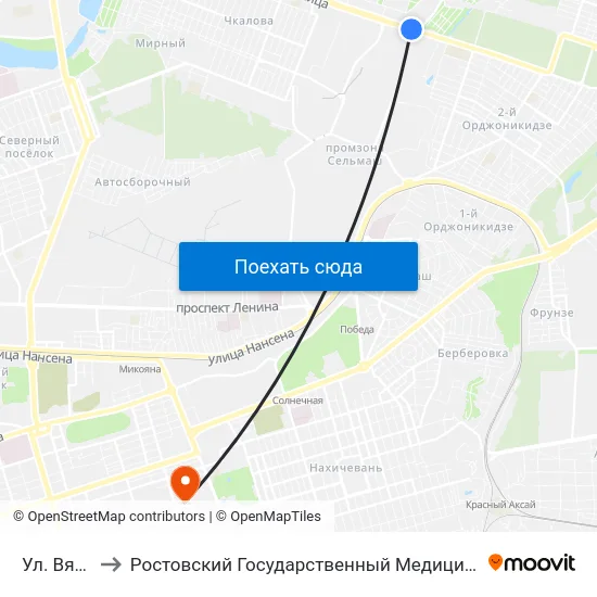 Ул. Вятская to Ростовский Государственный Медицинский Университет map