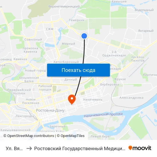 Ул. Вятская to Ростовский Государственный Медицинский Университет map