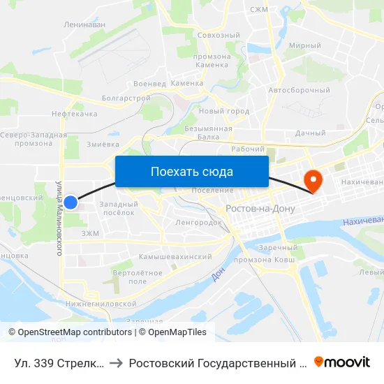 Ул. 339 Стрелковой Дивизии to Ростовский Государственный Медицинский Университет map