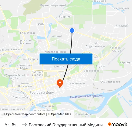Ул. Вятская to Ростовский Государственный Медицинский Университет map