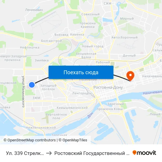 Ул. 339 Стрелковой Дивизии to Ростовский Государственный Медицинский Университет map